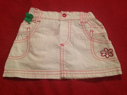 Dívčí sukně čtyřlístek, kvítek a kravička, 80