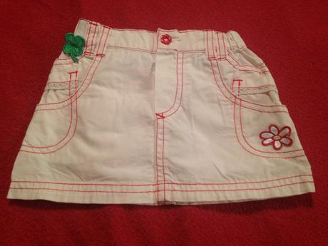 Dívčí sukně čtyřlístek, kvítek a kravička, 80