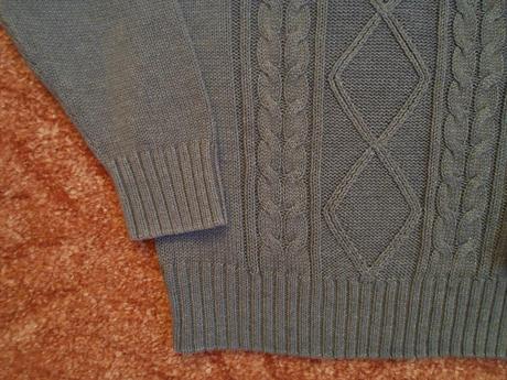 Šedy teplý pletený svetr svetřík, 110