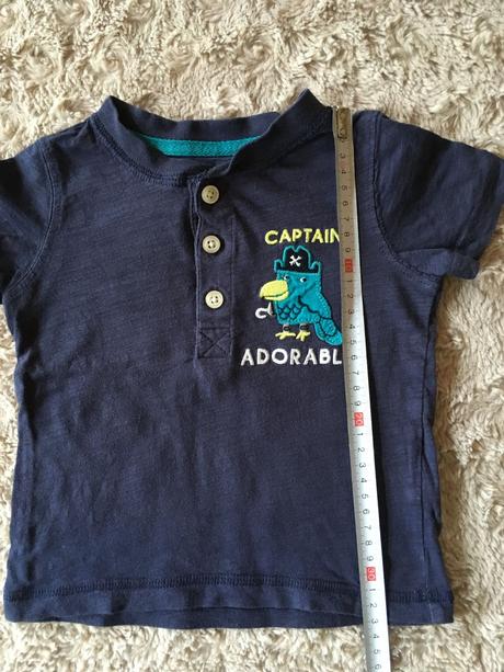 Modré tričko s papouškem, vel. 86, carter's,86