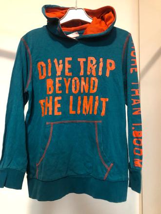 Petrolejová mikina s kapucí, 128