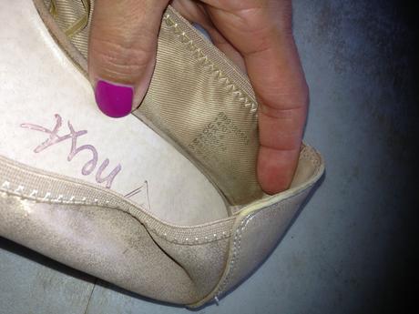 Zlatavé baleríny next vel. uk 4, vel.36,5 kamínky, next,36