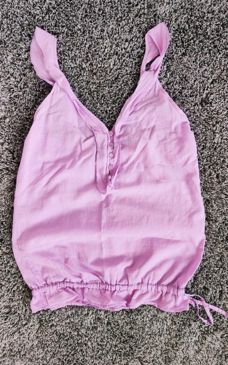 Lehká lila halenka / top z plátna na léto, terranova,xs
