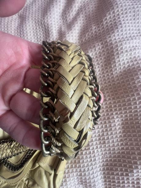 Kožená kabelka/brašna/taška žluto/zelená,