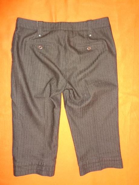 Luxusní hnědé pruhované elegantní 3/4 kalhoty, street one,m