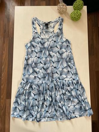 Modré letní šaty, vel s, hm, h&m,s