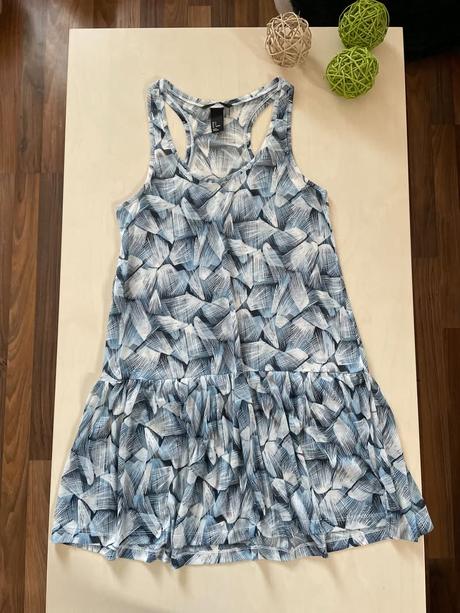 Modré letní šaty, vel s, hm, h&m,s