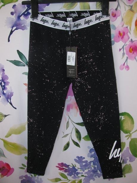 Elastické bavlněné černé 7/8 legíny hype, 152