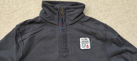 Chlapecká mikina vel. 134/140 s námoř. tématikou, 134