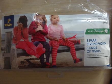 2x punčocháče barevné, vel. 74/80, tchibo,74