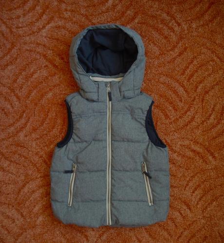 Modrá zateplená vesta vestička h&m, h&m,134