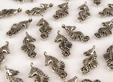 Kovový přívěsek mořský koník + kroužek, 