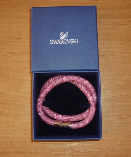 Růžový náramek s krystaly swarovski, swarovski