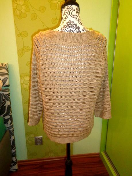 Hnědý přehozový svetr, l