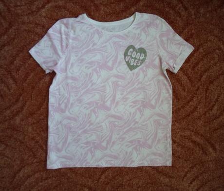 Bílé růžové tričko triko krátký rukáv, primark,152