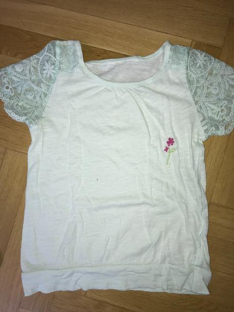 3x zelenkavé tričko, vážka, krajka, 122, 134