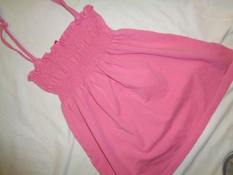 Růžový bavlněný žabičkový top 146/152, 146