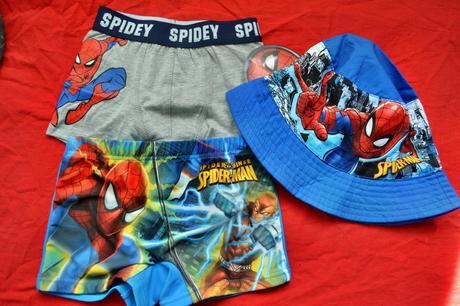 Letní set na 3 r.,plavky,klobouček, boxerky, marvel,92 / 98 / 104