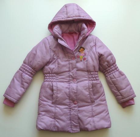 Dora obrázkový zimní kabát s kapucí vel. 128, 128