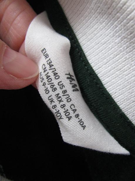 Dívčí tmavě zelená bavlněná mikina s nápisem h&m, h&m,140