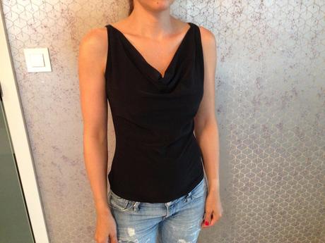 Černý sexy top průsvitný s aplikací vel.36, s, s