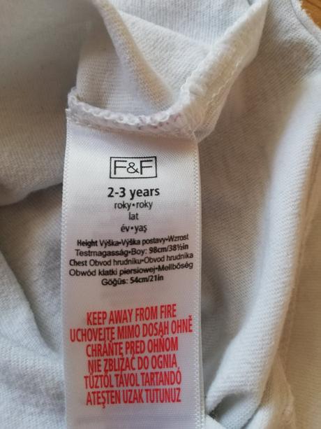 Tričko s dlouhým rukávem, f&f,98