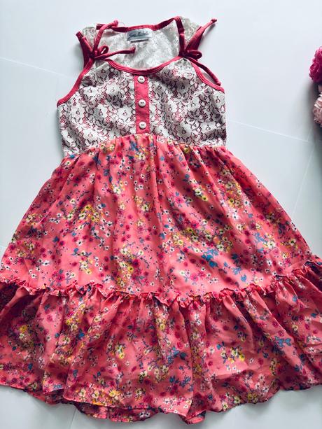 Ob/ šaty letní s květy - v.7/8 let, 128