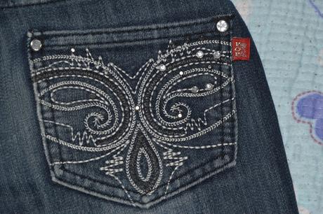 Elastické džíny rifle s kamínky, 140