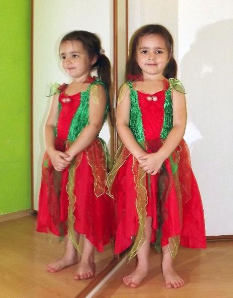 Karnevalové zeleno-červené šaty vánoční víla, 