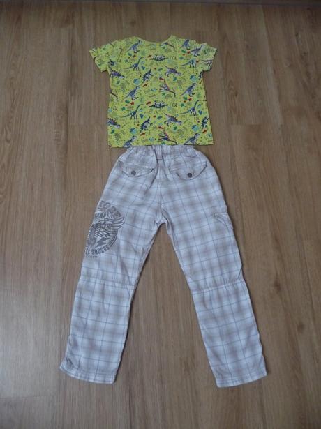 Lehké letní chlapecké kalhoty h&m + triko vel. 122, h&m,122