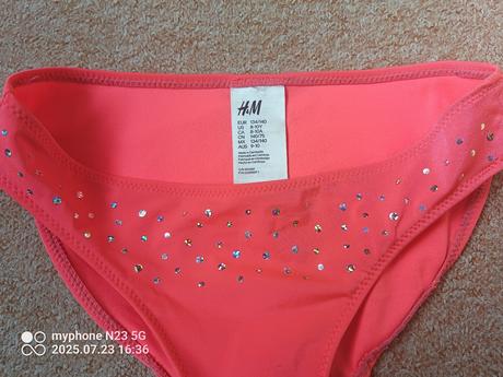 Plavky dívčí neón zn."h&m" vel."134-140", h&m,134