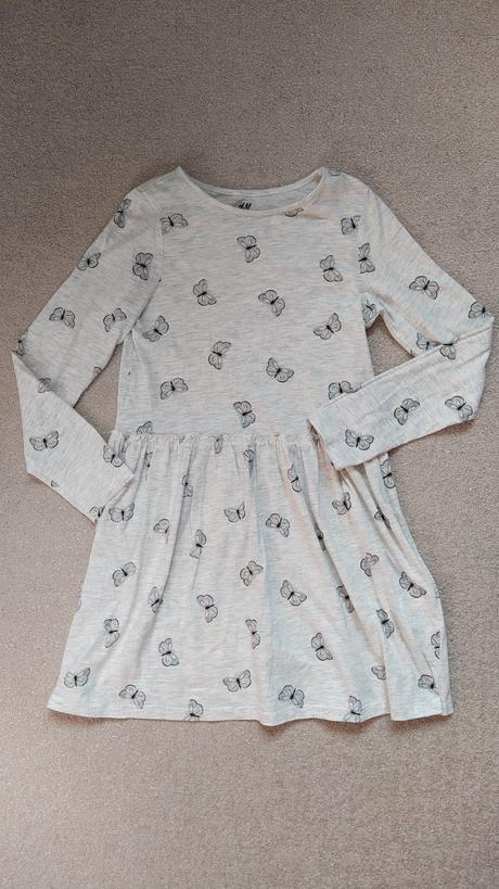 Šaty s motýlky, h&m,122
