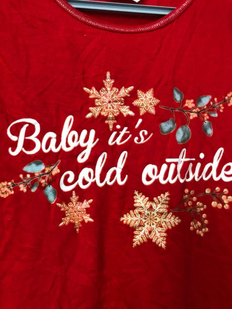 Červené vánoční triko s 3/4 rukávem, 36