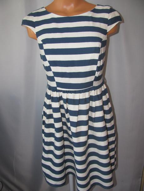 Dámské modro bílé pruhované letní šaty, atmosphere,40