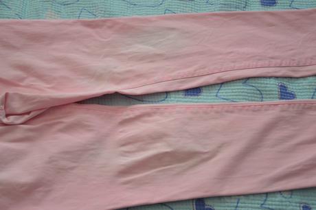 140 růžové džíny letní kalhoty, 140