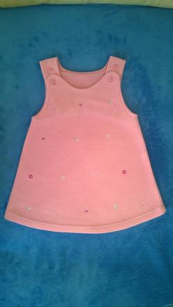 Růžové fleesové šaty, tesco, 74/80, f&f,74