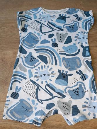 Modrý letní overal se zvířátky 92 next, next,92