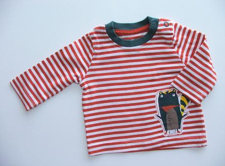 K686 novorozenecké pruhované chlapecké triko, nutmeg,50