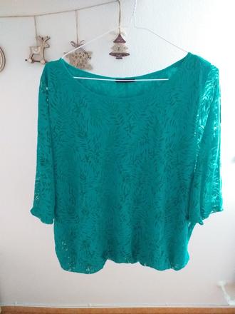 Zelená halenka 3/4 rukáv vel. 42, 42