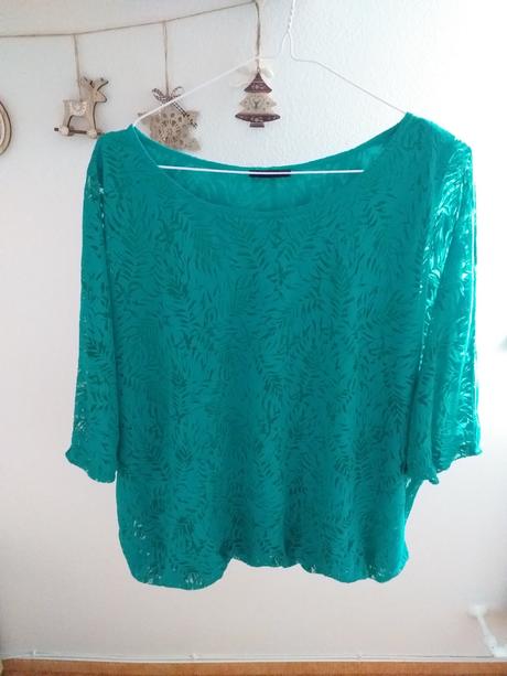 Zelená halenka 3/4 rukáv vel. 42, 42