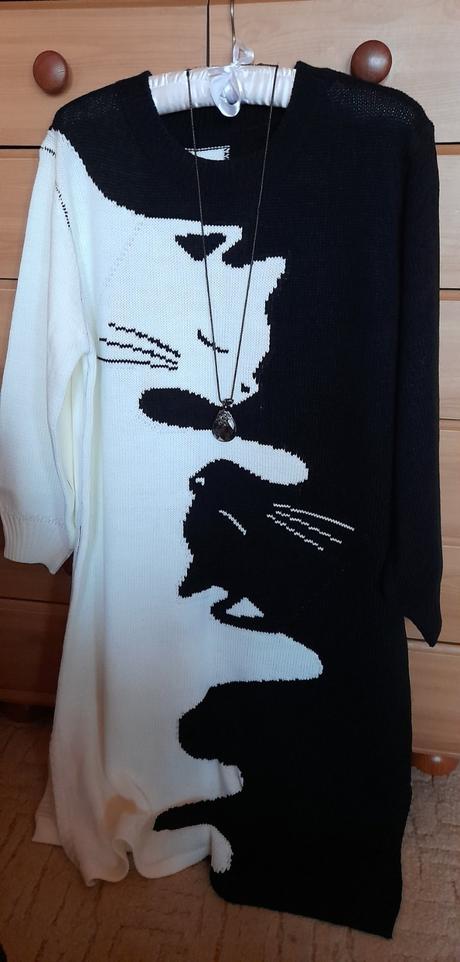 Shein kočičí svetrové šaty, xl