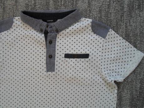 Bílé tričko triko s límečkem polo, george,146