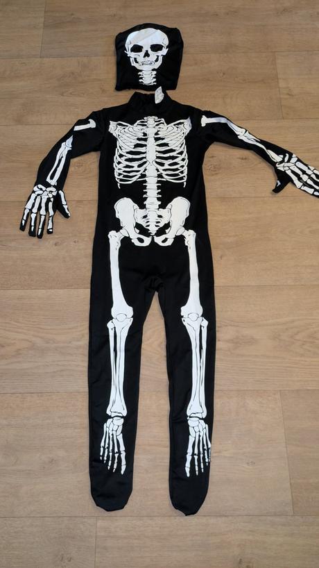 Ka217 karnevalový kostým kostra na 5 - 6 let, 116,