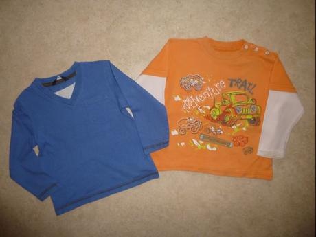 Trička,dlouhý rukáv, vel. 86/92, cena celkem, george,86