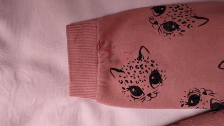 Starorůžová mikina s kočkama, h&m,134