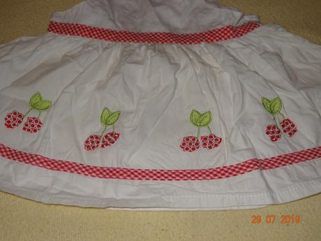 Plátěné šaty třešínky vel. 62 - 68, 62