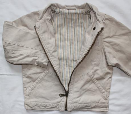 X111. béžová jarní bunda 3-4 roky, mothercare,104