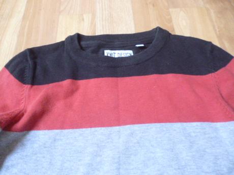 Pruhatý svetr vel. 7-8 knit, 128