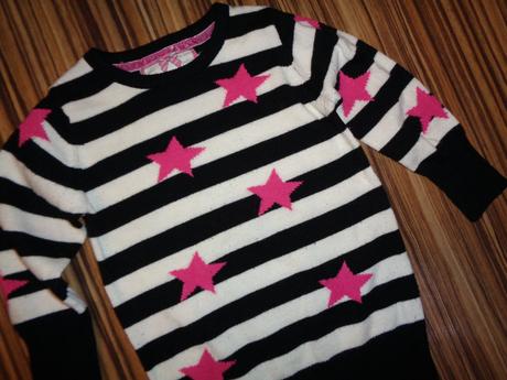 Pruhovaný delší svetr nebo šaty - s hvězdami, young dimension,98