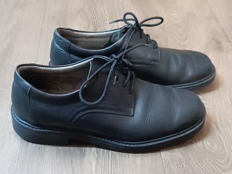 Černé kožené polobotky prabos, vel.27 1/2, 42